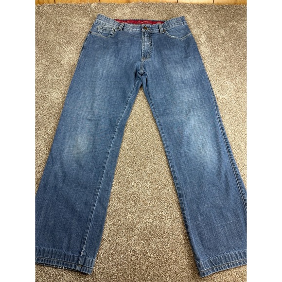 Ermenegildo Zegna 100% Cotton~Mid Rise~Five Pocket Jeans Size 35~Blue~Made Italy - Picture 1 of 13